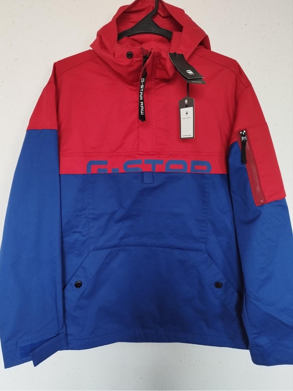 G-Star Colorblock Anorak Jacket in Red and Blue Size S